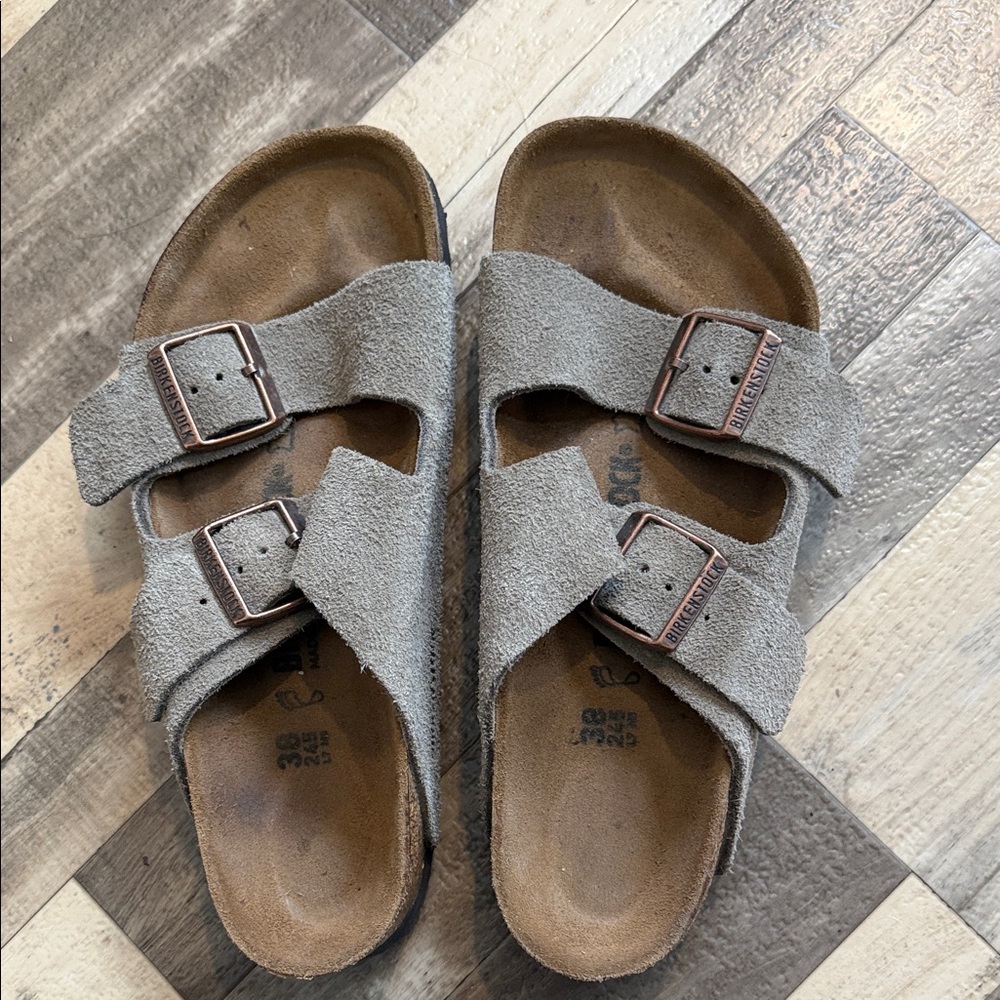 Birkenstock Two-Strap Suede Sandals